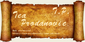 Tea Prodanović vizit kartica